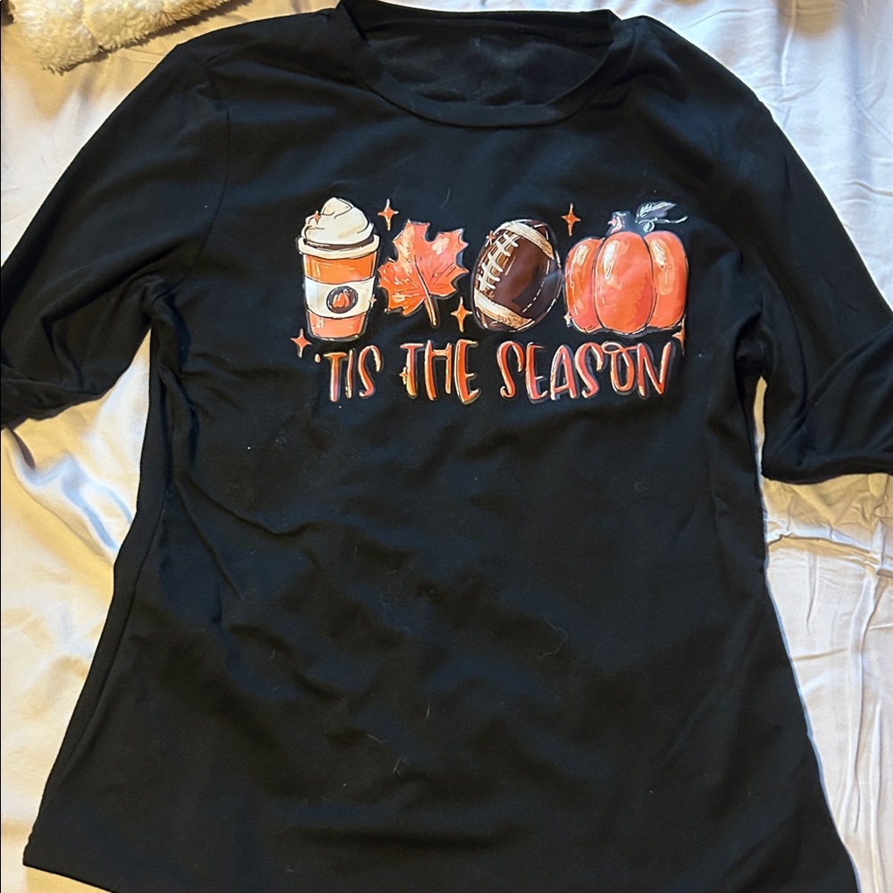SHEIN Black 'Tis the Season Top